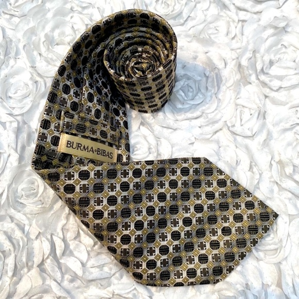 New Burma Bibas mens silk tie